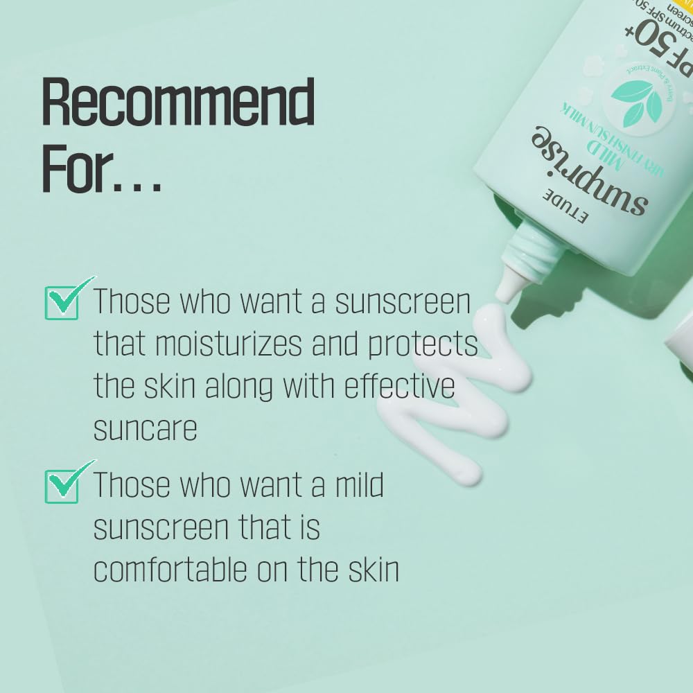 ETUDE Sunprise Mild Airy Finish Sun Milk SPF50+ | Long Lasting Protection
