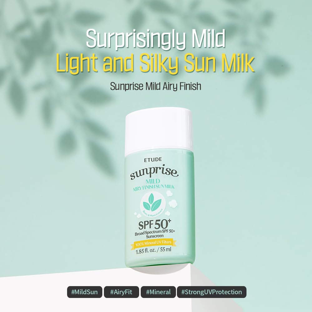 ETUDE Sunprise Mild Airy Finish Sun Milk SPF50+ | Long Lasting Protection