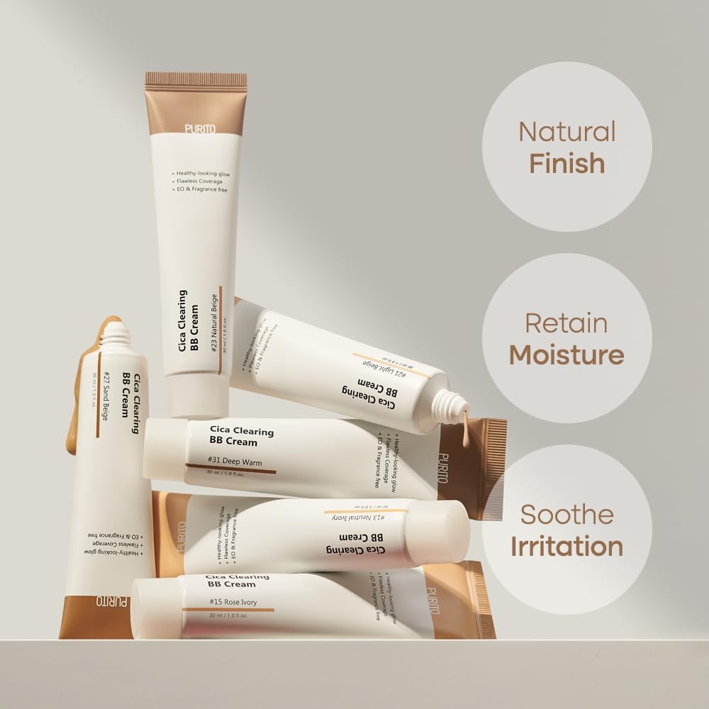 PURITO Cica Clearing BB Cream #21 Light Beige 1 fl.oz / 30ml,