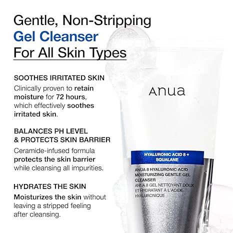 Anua 8 Hyaluronic Acid Hydrating Gentle foaming cleanser 150 ml / 5.07 fl. oz