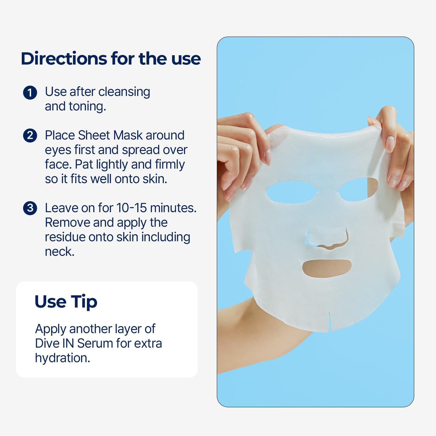 Torriden DIVE IN Hyaluronic Acid Facial Mask (10 sheets)