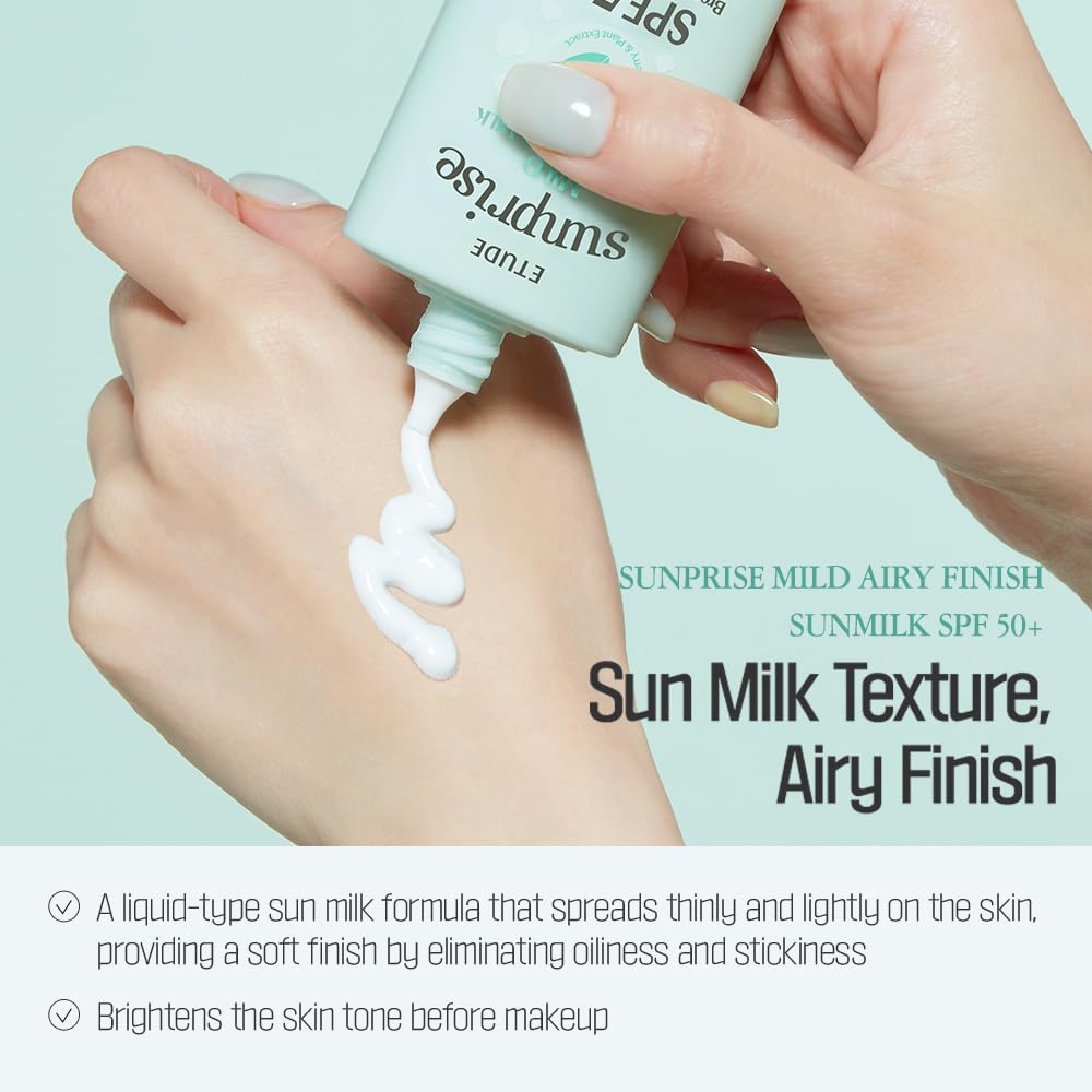 ETUDE Sunprise Mild Airy Finish Sun Milk SPF50+ | Long Lasting Protection