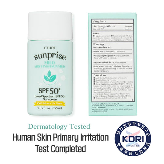 ETUDE Sunprise Mild Airy Finish Sun Milk SPF50+ | Long Lasting Protection