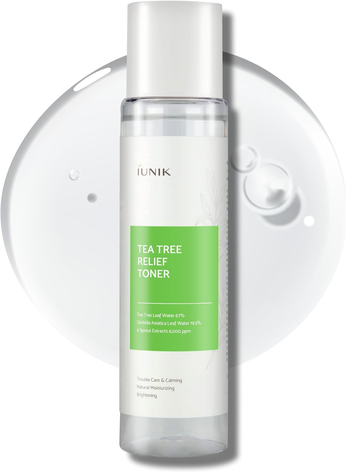 IUNIK Tea Tree Relief Vegan Face Toner - Facial Moisturizer Acne-Prone Irritated Skin