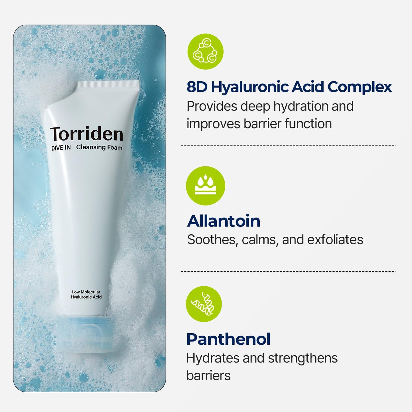 Torriden DIVE IN Cleansing Foam Face Wash | Hydrating Daily Facial Cleanser