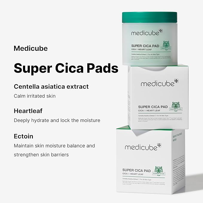 Medicube super cica pad cica x heartleaf 150 g / 5.29 oz / 70 pads