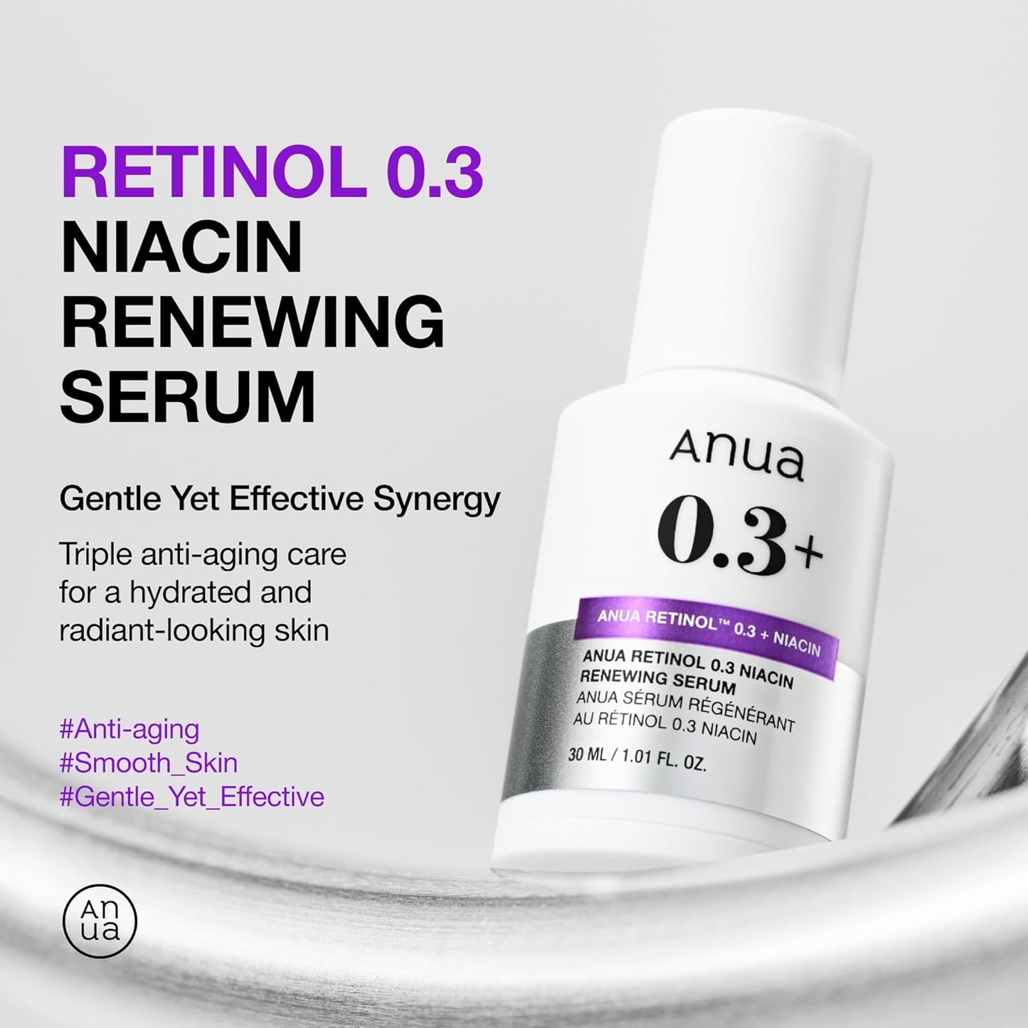 Anua Retinol Serum for Anti-Aging, Textured skin (30ml /1.01 fl.oz.)