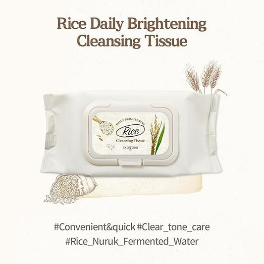 SKINFOOD Rice Cleansing Wipes - Makeup Remover Tissue Wipe
