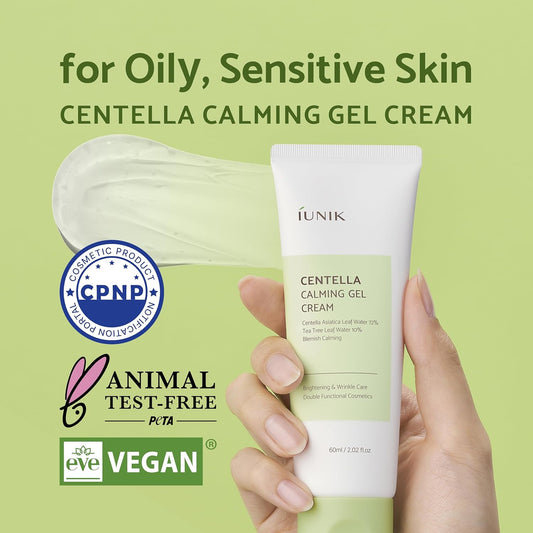 IUNIK Centella 70% Calming Gel Cream Vegan Non-Sticky Moisturizing