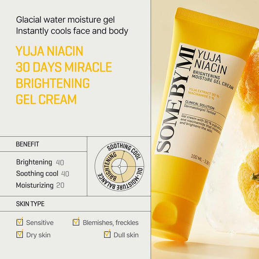 Yuja Niacin Brightening Moisture Gel Cream - Made from 10 Vitamin for Dull-Looking Skin