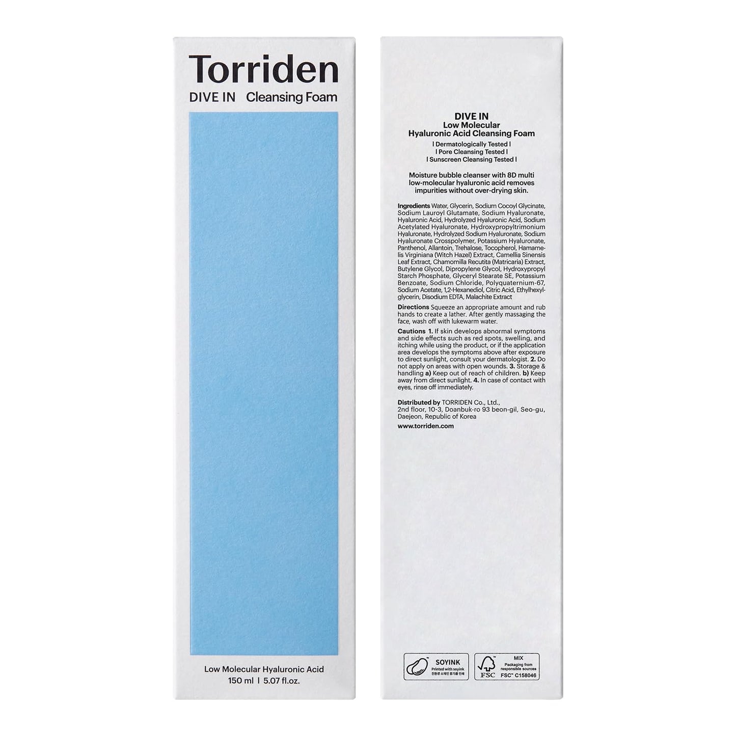 Torriden DIVE IN Cleansing Foam Face Wash | Hydrating Daily Facial Cleanser