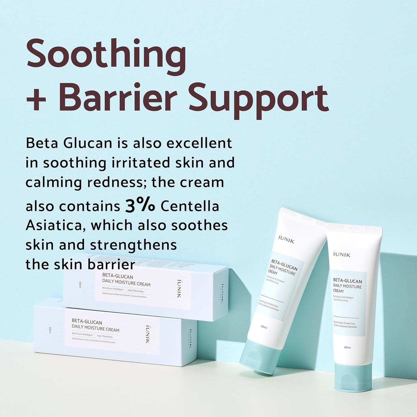 IUNIK Beta-Glucan Vegan Lightweight Non-Sticky Deep Moisture Watery Cream Lotion