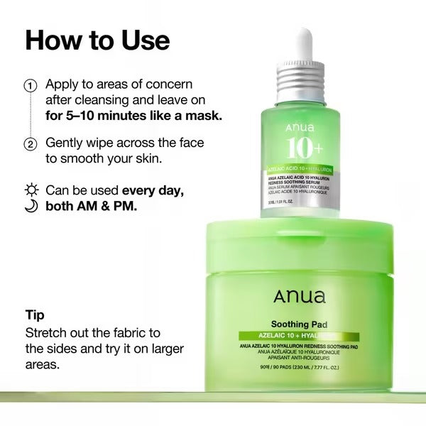 Anua Azelaic Acid 10+ Hyaluronic Redness Soothing Pad