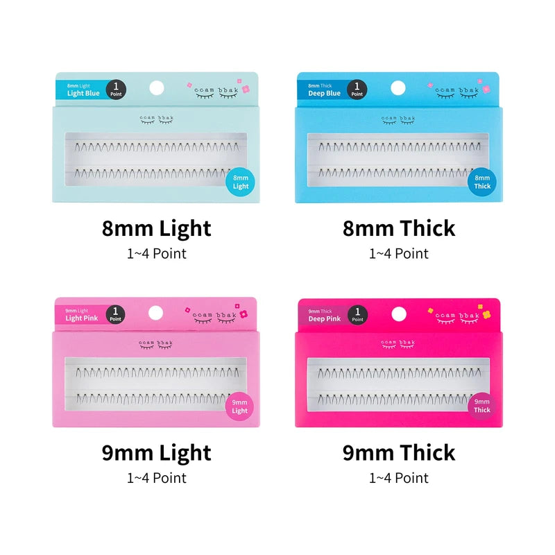 CCAMBBAK Original Light/Thick Eyelashes (8mm Light (Black), 1Point)