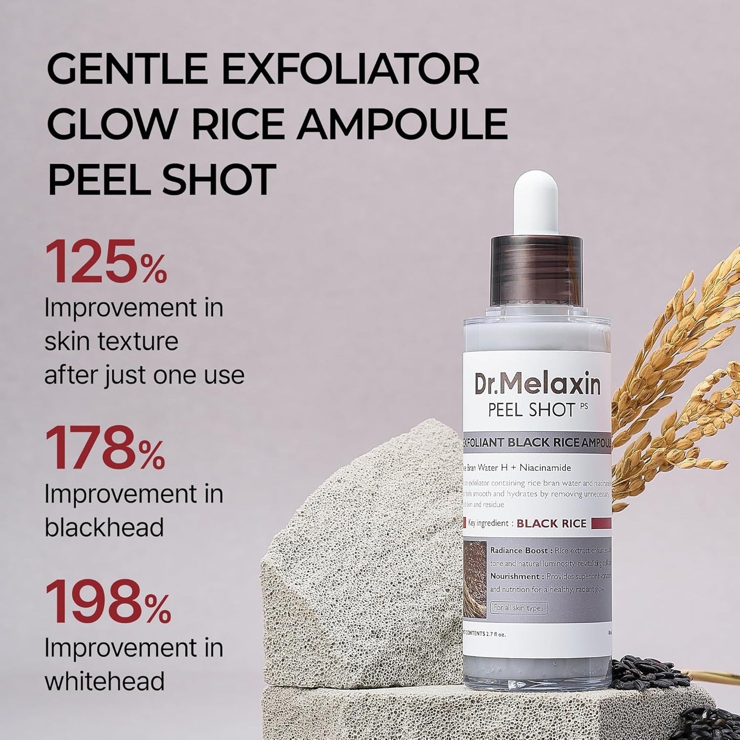 Dr. Melaxin Peel Shot Exfoliating Black Rice Ampoule