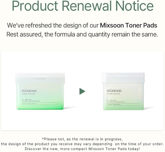 Mixsoon centella toner pad 230 ml / 7.77 fl. Oz.