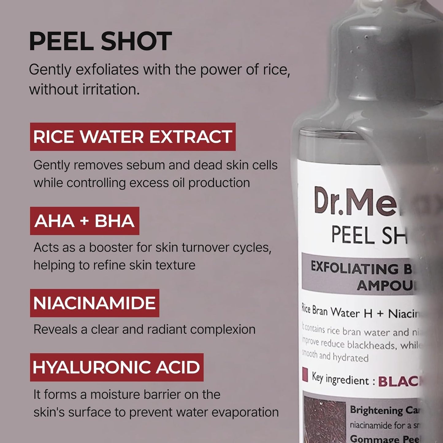 Dr. Melaxin Peel Shot Exfoliating Black Rice Ampoule