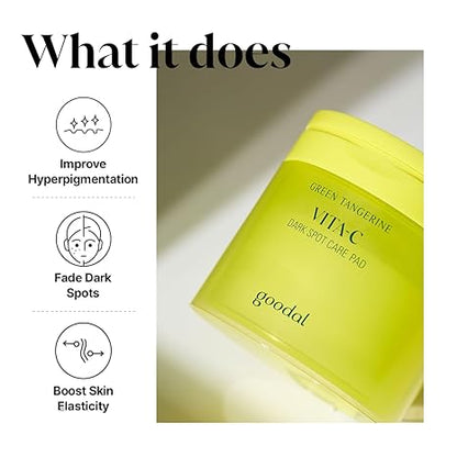 Goodal Green tangerine vita-c dark spot care pad 160 ml / 5.41 fl.oz. / 70 pads