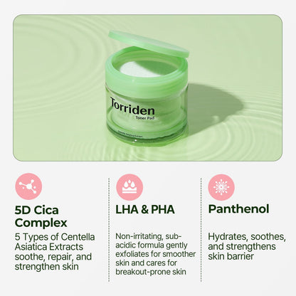 Torriden BALANCEFUL Toner Pads with PHA & LHA for Oily, Combo