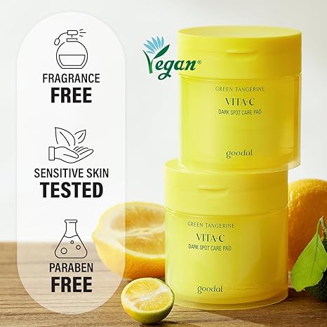 Goodal Green tangerine vita-c dark spot care pad 160 ml / 5.41 fl.oz. / 70 pads