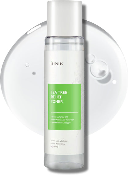 IUNIK Tea Tree Relief Vegan Face Toner - Facial Moisturizer Acne-Prone Irritated Skin