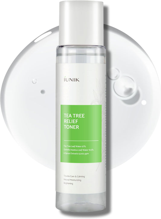 IUNIK Tea Tree Relief Vegan Face Toner - Facial Moisturizer Acne-Prone Irritated Skin