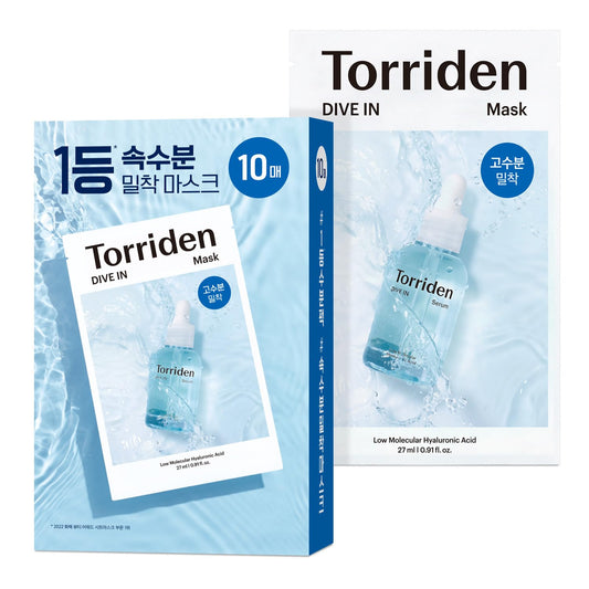 Torriden DIVE IN Hyaluronic Acid Facial Mask (10 sheets)