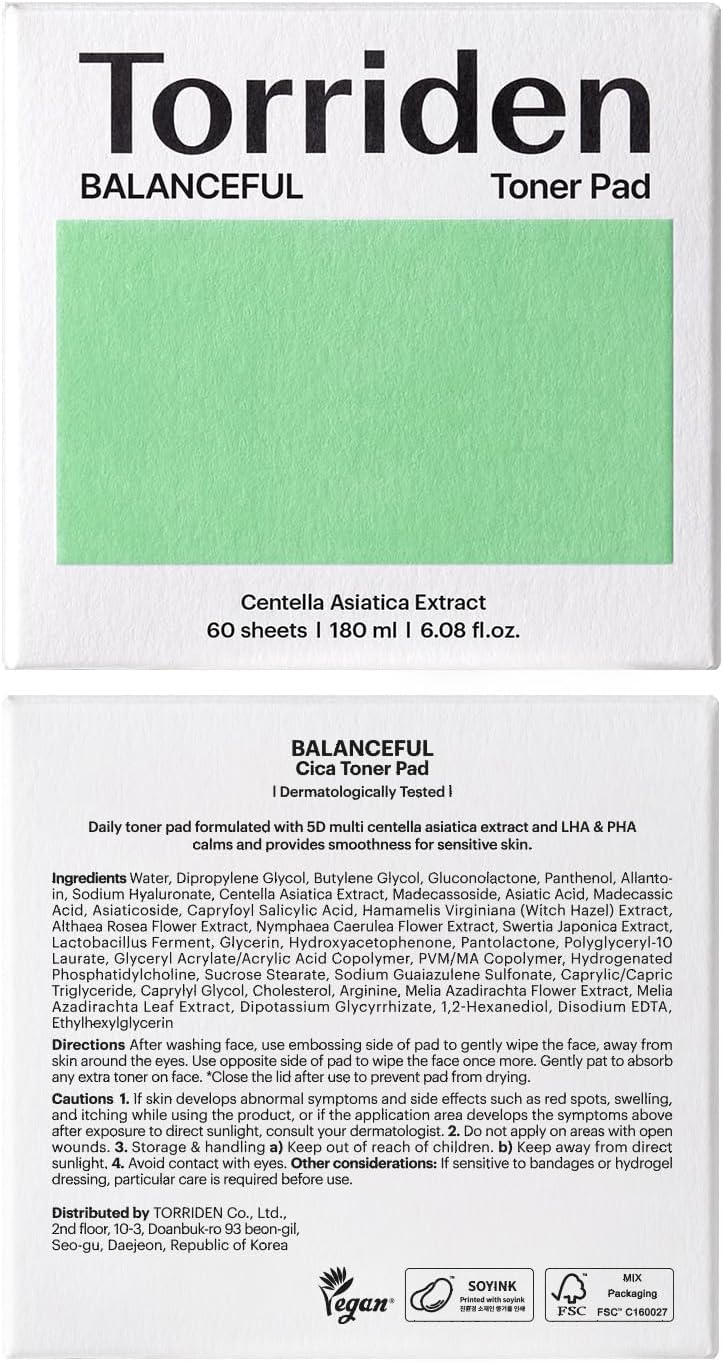 Torriden BALANCEFUL Toner Pads with PHA & LHA for Oily, Combo