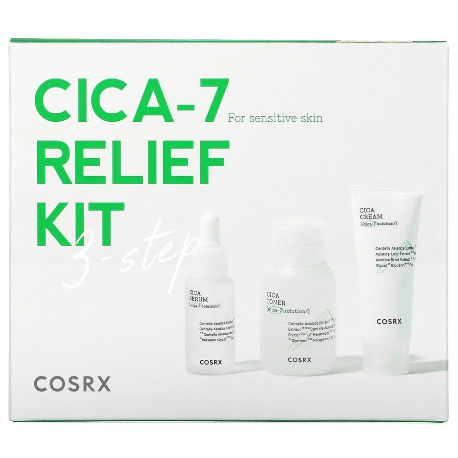 Cos Rx Sample Kit Cosrx Cica-7 relief kit 3 step (3 sample size products) – KJAMILA CARE